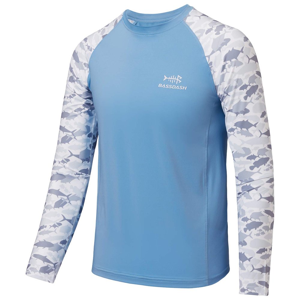 BASSDASH Youth UPF50+ Camo Long Sleeve Fishing Shirt UV Protection Quick Dry Tee