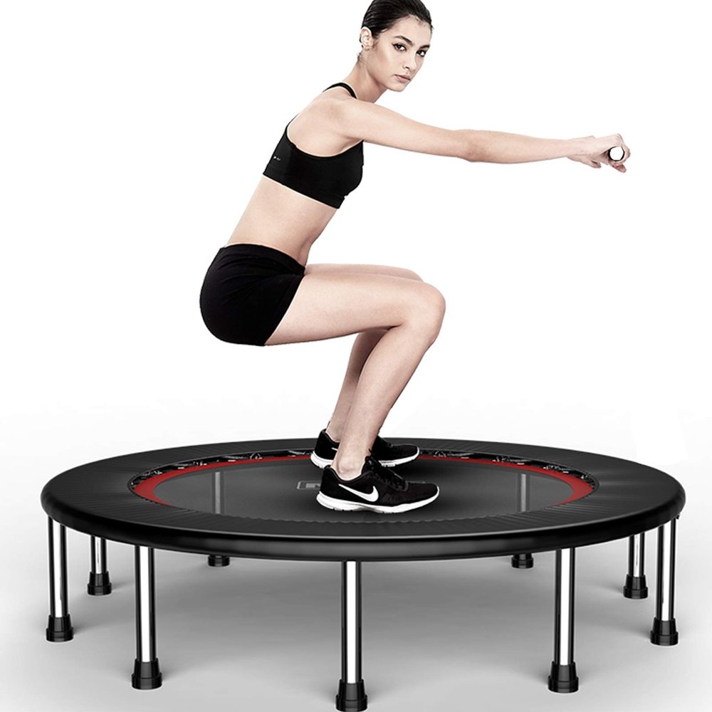 TXTC 40inch Foldable Mini Trampoline,Fitness Trampoline with Trampoline Bag,Stable & Quiet Exercise Rebounder for Kids Adults Indoor,Workout Max 440lbs (Color : D-50inch)