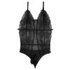 LiiYii Men's Sissy Crossdress Bodysuit One Piece Floral Lace Sleeveless Jumpsuits Pajamas Black A Medium view 2