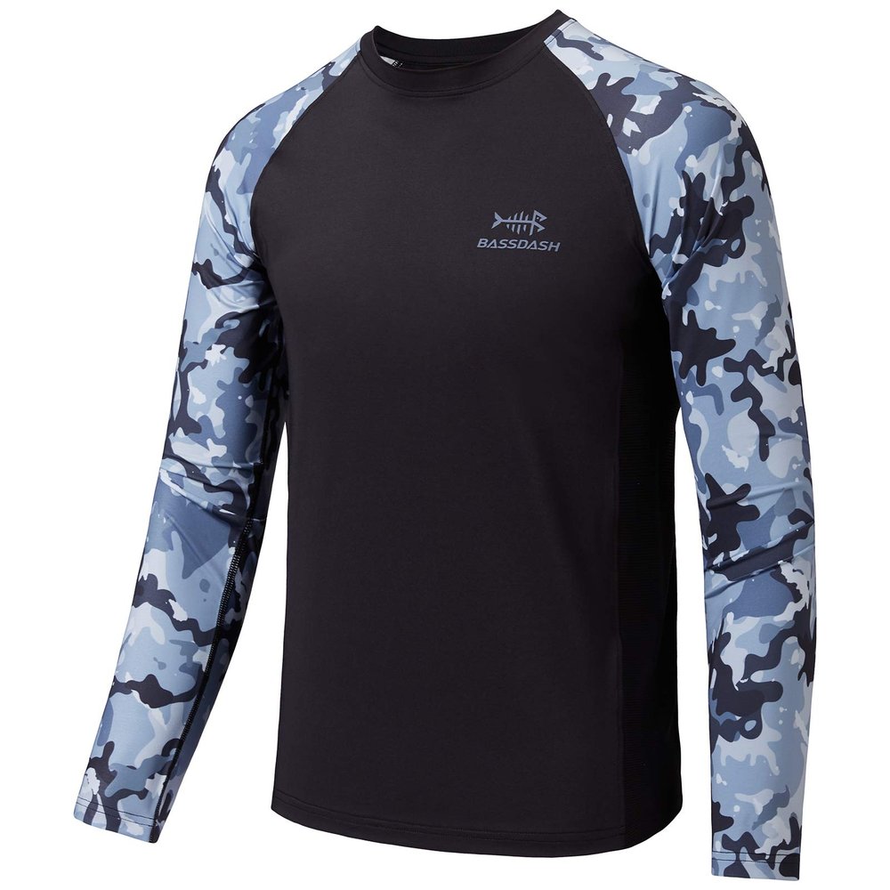 BASSDASH Youth UPF50+ Camo Long Sleeve Fishing Shirt UV Protection Quick Dry Tee