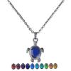 3pcs Temperature Sensing Color Changing Mood Necklace Set Turtle Butterfly Love Heart Shape Pendant Control Emotion Feeling Romantic Stainless Steel Chain Jewelry view 2