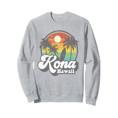 Vintage Kona Beach Hawaii Surf Hawaiian Surfing 70's Gift Sweatshirt