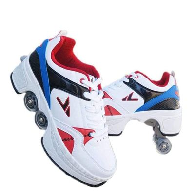 E-9 Roller Skates for Women & Kids, Retractable Wheels for Parkour & Outdoor, Quad & Inline Skates