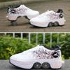 CHSSIH Roller Skates for Women,Shoes with Wheels for Girls Roller skatesfor Girls Ages 6-12, Adult Parkour Quad Roller Shoes Inline Skates Children'sOutdoor Skates,D-6.5 view 4