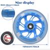 120mm x 28mm Light-up Kick Scooter Front Wheels 8mm OD Inline, LED Bearing Skateboard Silent Flash Wheel with Bearings ABEC-9 for Foldable Micro Mini 2-3-4 Wheel Kids Scooter Kickboard view 2