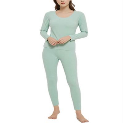 Letuwj Women's Thermal Underwear Ultra Soft Long Johns Set with Fleece Lined Green XXL