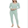 Letuwj Women's Thermal Underwear Ultra Soft Long Johns Set with Fleece Lined Green XXL
