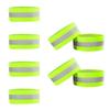 Juland 8 PCS Reflective Wristbands Adjustable Elastic Running Gear Arm Bands Belt High Visibility Safety Reflector Straps Bicycle Pants Cuff Clip for Runners Women Kids Men Fluorescent Green view 1