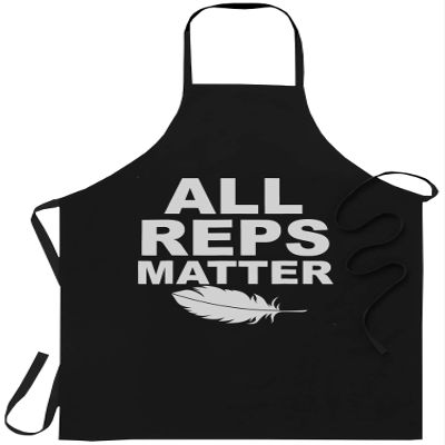 Motivation Gym Chef Apron Fitness Gift for Men Women - All Reps Matter Funny Workout Bodybuilding T-Shirt Black Kitchen Aprons - Grill Cook Apron 1 Size Fits All