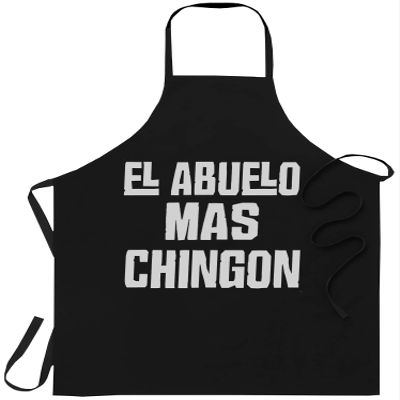 Grandfather Chef Apron Father for Men Women - Mens El Abuelo Mas Chingon Spanish Grandpa T Shirt Black Kitchen Aprons - Grill Cook Apron 1 Size Fits All