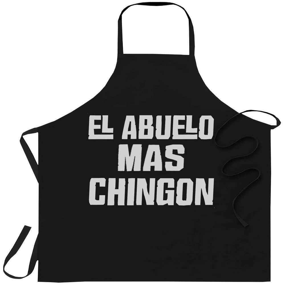 Grandfather Chef Apron Father for Men Women - Mens El Abuelo Mas Chingon Spanish Grandpa T Shirt Black Kitchen Aprons - Grill Cook Apron 1 Size Fits All