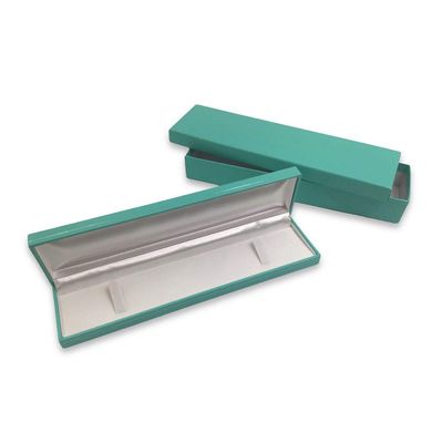 1 Qty - Teal Blue faux leatherette Single Ring Jewelry Box w/ matching packer box