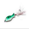 AL's Goldfish Lure Company Saltwater Series Goldfish Fishing Spoons with Hackle Feather and #3/0 VMC J Hook. 1-1/4 oz. - 4-1/2" Overall Length, Green Pearl view 1