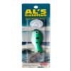 AL's Goldfish Lure Company Saltwater Series Goldfish Fishing Spoons with Hackle Feather and #3/0 VMC J Hook. 1-1/4 oz. - 4-1/2" Overall Length, Green Pearl view 2