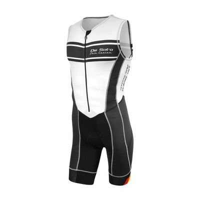 De Soto Forza Triathlon Flisuit - 2020 - FFT (XX-Large, White/Black Stripe)
