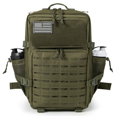 QT&QY Military Tactical Backpacks For Men Molle Daypack 45L Large 3 Day Bug Out Bag Hiking Rucksack With Bottle Holder