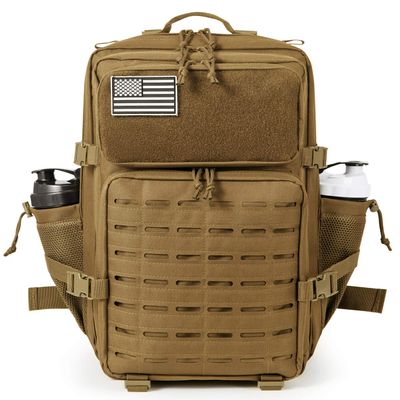 QT&QY Military Tactical Backpacks For Men Molle Daypack 45L Large 3 Day Bug Out Bag Hiking Rucksack With Bottle Holder