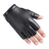 FUFU Gloves Men's Fingerless PU Gloves Winter Stretch Knitted Half Finger Gloves view 1