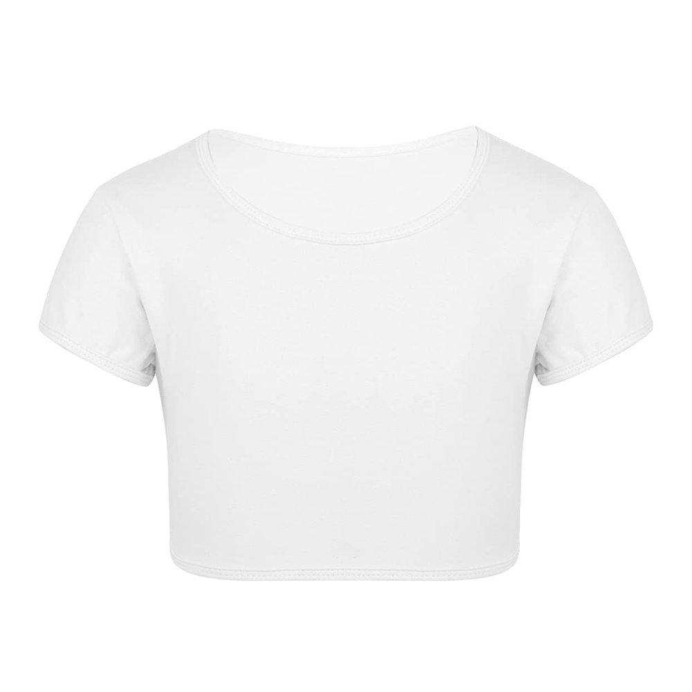 VernLan Big Girls Cap Sleeve Athletic Shirts Crop Tops for Active/Sports/Gymnastics/Dance wear Tank Top T Shirt Ivory 14