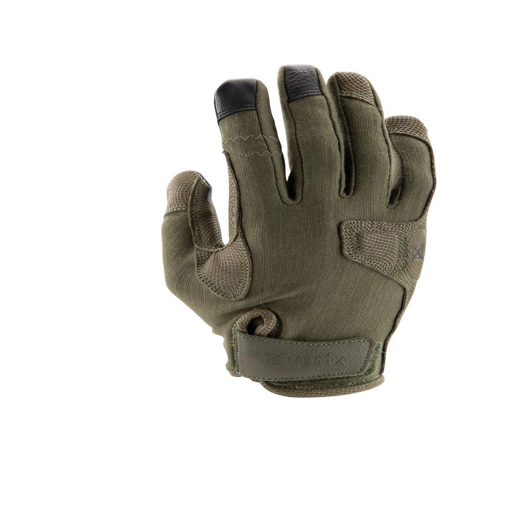 Vertx Mens Tactical Gloves, Breathable Shooting Glove for Hunting Gear Outdoor Survival, Touch Screen Compatible Leather Palm, Removable Index Finger, Ranger Green, X-Large