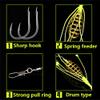 Dyxssm Fishing Feeder Carp Fishing Hooks with Fishing Spring Carp Feeder (Pack of 4) (Green, 6#) view 4
