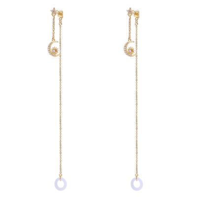 AOEDEJ Anti-Lost Holder Earrings 14K Gold Plated Dangle Earring Wireless Earphone Holder Strap Compatible