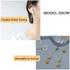 AOEDEJ Anti-Lost Holder Earrings 14K Gold Plated Dangle Earring Wireless Earphone Holder Strap Compatible view 3
