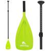Abahub SUP Paddles - 3 Piece Adjustable Stand up Paddle - Lightweight Oar for Paddleboard, Adjustable Aluminum Alloy PU Coated Shaft 68" - 84", Green Plastic Nylon Blade view 1