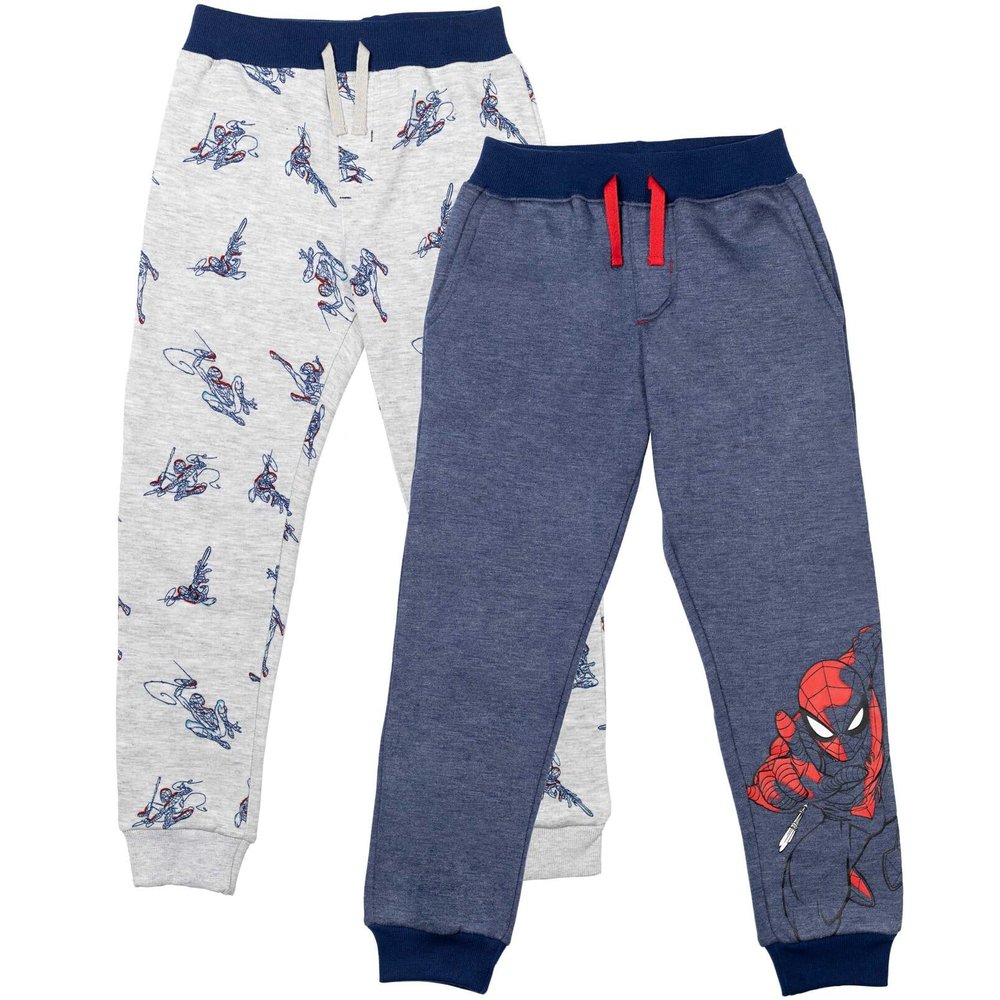 Marvel Spider-Man Toddler Boys 2 Pack Pants Blue/Grey 3T