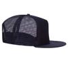 Ashen Fane Polyester Flat Bill Foam Front 5 Panel High Crown Mesh Back Trucker Snapback Hat, Navy view 2