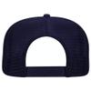 Ashen Fane Polyester Flat Bill Foam Front 5 Panel High Crown Mesh Back Trucker Snapback Hat, Navy view 3