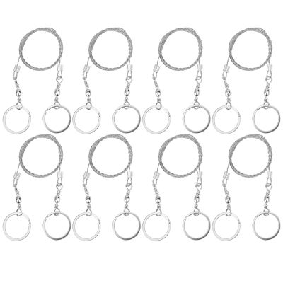 VBESTLIFE 8pcs 72CM Outdoor Wire Saw Stainless Steel Camping Wire Saw Cable Chain Chainsaw