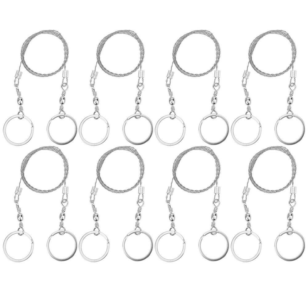 VBESTLIFE 8pcs 72CM Outdoor Wire Saw Stainless Steel Camping Wire Saw Cable Chain Chainsaw