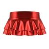 Moily Women's Shiny Metallic Low Rise Double Layered Ruffled Frilly Mini Skirt Club Rave Dance Red X-Large view 4