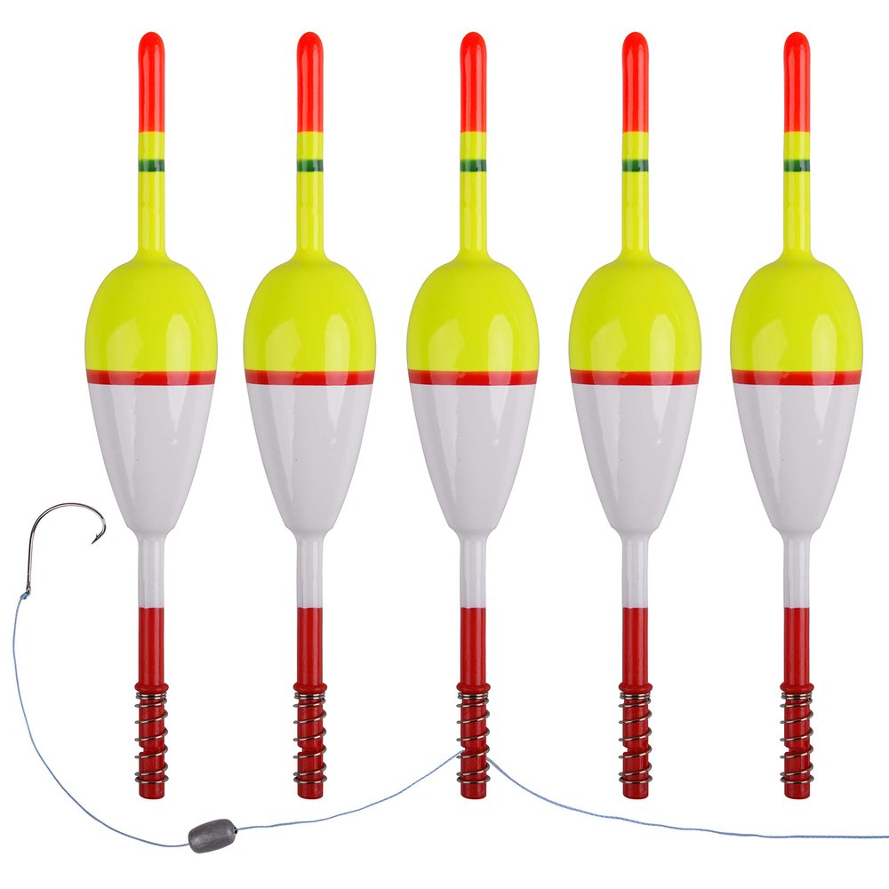 AGOOL Slip Bobbers Wood Fishing Floats and Bobbers Spring Bobbers Stick Slip Bobbers for Crappie Fishing Bobbers for Crappie Panfish Walleyes Trout Bass Fishing 5/10pcs