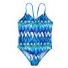 Kaerm Kids Girls One-Piece Spaghetti Straps Monokini Floral Print V Neck Beach Bikini Swimwear Bathing Suits Lake_Blue 2-3 Years view 3