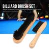 Pwshymi 2pcs Billiard Table Brush Cleaner Kit Wooden Billiards Pool Table and Rail Brush Set Rail Wood Handle Snooker Brushes Cleaningbrush view 3