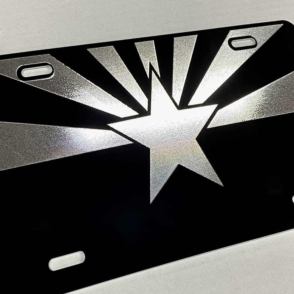New Arizona State Flag Diamond Etched Engraved License Plate Car Tag Gift