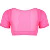 Lejafay Women's Mesh Belly Dance Upper Bolero Crop Top Open Bust Mesh T-Shirt Blouse Tops Hot Pink One Size view 1