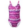 Kaerm Kids Girls One-Piece Spaghetti Straps Monokini Floral Print V Neck Beach Bikini Swimwear Bathing Suits Rose_Red 3-4 Years view 1