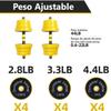 FUXION Adjustable Dumbbell Barbell, 22/44/66 lbs 3-in-1 Sets, Non-Slip Neoprene Hand Weights for Home Gym Yoga Pilates Workout view 4