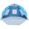 ALPHA CAMP Instant Beach Sunshade Pop Up Sun Shelter Tent, UV Protection with 3 Ventilating Windows, Extended Zippered Porch Included view 1