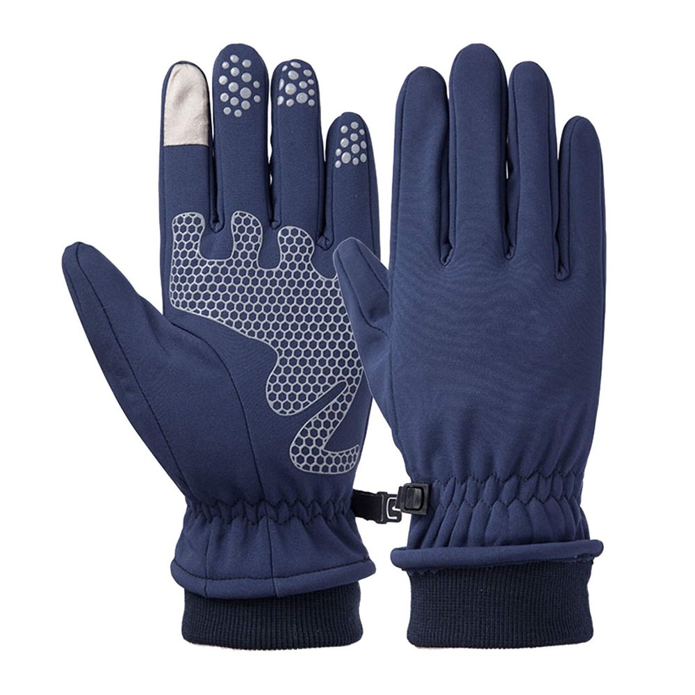 FUFU Gloves Winter Warm Gloves Touch Screen Gloves Windproof Warm Gloves Non-Slip Gloves (Color : Blue, Size : M)