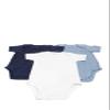 123 Bear Baby Cotton Spandex Short-Sleeve bodysuits unisex boy girl (Blue 3pk, Newborn) view 4