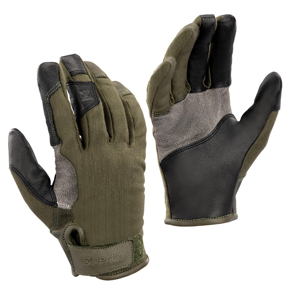 Vertx COF Tactical Gloves, Breathable Shooting Glove, Hunting Survival Outdoor Gear, Touch Screen Compatible, Leather Palm and Trigger Guard Pad, Ranger Green - Large