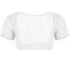 Lejafay Women's Mesh Belly Dance Upper Bolero Crop Top Open Bust Mesh T-Shirt Blouse Tops White One Size view 1