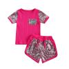 6M-4T Toddler Baby Girl Summer Clothes Set Cool Sequins T-Shirts Tees Tops Short Pants 2PCS Baby Girl Outfit Set (Rose, 6-12 Months) view 1