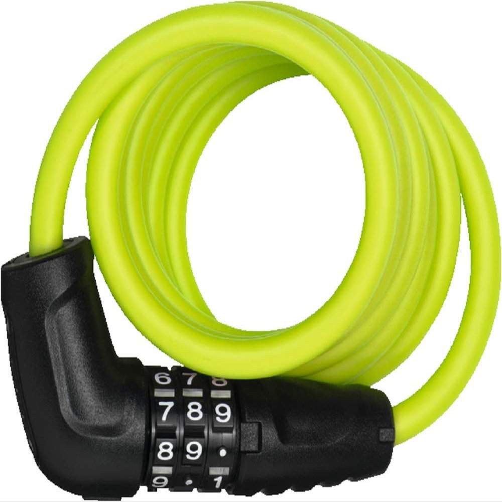 ABUS Star 4508C/150 Spiral Cable Lock - Combination Lock Made of 8 mm Thick Coiled Cable - ABUS Security Level 2 - Green