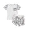 6M-4T Toddler Baby Girl Summer Clothes Set Cool Sequins T-Shirts Tees Tops Short Pants 2PCS Baby Girl Outfit Set (White, 6-12 Months) view 1