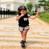 6M-4T Toddler Baby Girl Summer Clothes Set Cool Sequins T-Shirts Tees Tops Short Pants 2PCS Baby Girl Outfit Set (Black, 12-18 Months) view 4